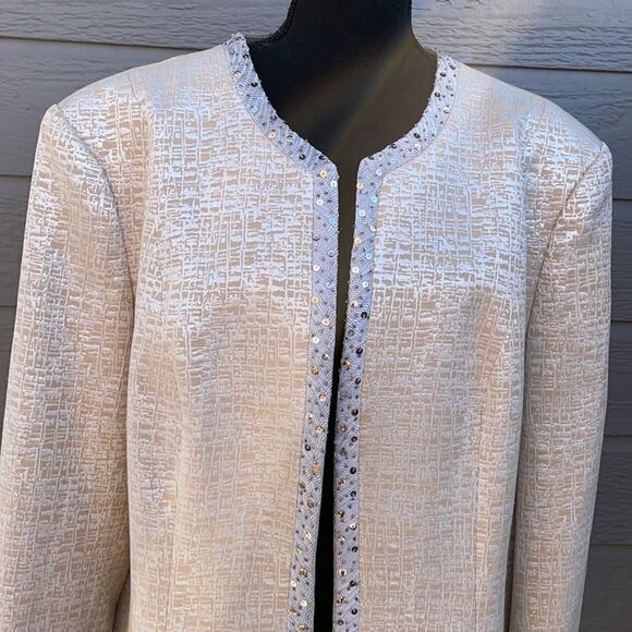 Vintage Ben Marc International women’s 20 silver threaded open front blazer - Picture 4 of 13